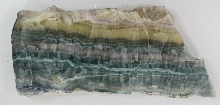 Polished Fluorite Slab - Purple & Green #34845